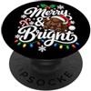 BisonLovers Bison Merry Bright Christmas - Cappello da Babbo Natale PopSockets PopGrip Adesivo