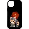 RPG Cat Custodia per iPhone 14 Plus Guess I'll Die | D20 Cat Fail RPG Gioco di ruolo Kitty