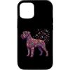Funny Giant Schnauzer Gifts Accessories Custodia per iPhone 12/12 Pro Schnauzer gigante colorato floreale farfalla fiori botanico