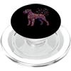 Funny Giant Schnauzer Gifts Accessories Schnauzer gigante colorato floreale farfalla fiori botanico PopSockets PopGrip per MagSafe