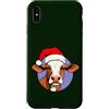 Christmas Animals Custodia per iPhone XS Max Mucche Natalizie/Babbo Natale Mucca