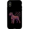 Funny Giant Schnauzer Gifts Accessories Custodia per iPhone X/XS Schnauzer gigante colorato floreale farfalla fiori botanico