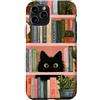 SAVARLO Custodia per iPhone 11 Pro Libro a tema Black Cat Lover Libreria Floreale Piante grasse