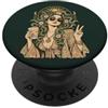 Medusa Lore Boho Medusa Serpente Donna Segno Pace Dea Sole PopSockets PopGrip Adesivo