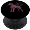 Funny Giant Schnauzer Gifts Accessories Schnauzer gigante colorato floreale farfalla fiori botanico PopSockets PopGrip Adesivo