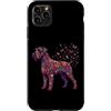 Funny Giant Schnauzer Gifts Accessories Custodia per iPhone 11 Pro Max Schnauzer gigante colorato floreale farfalla fiori botanico
