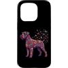 Funny Giant Schnauzer Gifts Accessories Custodia per iPhone 15 Pro Schnauzer gigante colorato floreale farfalla fiori botanico