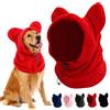 TABKSOLA Cuffia in lana per cani e gatti autunno-inverno, copricapo con orecchie dolci, scollatura regolabile, morbida protezione cervicale per animali piccoli e medi (Rosso, M)