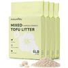 FUKUMARU Lettiera per Gatti al Tofu 24L(10.8kg), Lettiera Agglomerante, Controllo Odori, Profumo di Gardenia, Polvere Zero, Scarsa Ritenzione Zampine, Ultra Assorbente, Smaltibile nel WC.