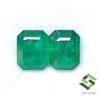 SBI Gems 4.15 Cts Naturale Smeraldo Zambian Ottagono Design Sfaccettato Paio 9x7x4 MM