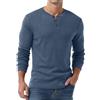 PrinStory Henley T Shirt Fur Uomo Manica Lunga Top Casual Maglione Maglietta Uomo