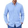 Runcati Camicia da uomo a maniche lunghe, Oxford, con bottoni | Slim Fit, cotone, business, per il tempo libero, moderno, casual, con tasche, tinta unita, da uomo, per tutti i giorni