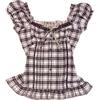 ORANDESIGNE Top Babydoll da Donna Anni 2000 Grunge Emo Goth Camicie Y2K Pizzo Bow Coquette Vintage Graphic Tee Estate Crop Top