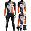 XRLQZH Tuta Ciclismo Invernale Uomo, Completo Termico Antivento MTB Maglia Manica Lunga+Pantaloni 9D Gel con Pettorina, Manica Lunga Completo Strada MTB Bici
