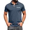 Hisir Polo da uomo a maniche corte, in cotone, elasticizzata, con colletto a quadri e tasca sul petto, estiva, casual, per lavoro, tempo libero e golf