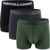 HUNTER&HAWKS URBAN TAILORED Hunter&Hawks - Confezione da 3 Boxer in bambù, Morbidi antibatterici, Traspiranti e asciutti, Pantaloni Anti sfregamento, Nero, Blu, Confezione Multipla