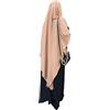 Yaqeen XL Khimar Triangolo Lungo Hijab per Muslimah Un Pezzo Morbido Crepe Tessuto Foulard Materiale Chadors Arabia Islamico Preghiera Vestito Musulmano Scialli Copertura Del Corpo