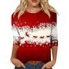 Generico Maglione Natalizio Donna - Felpe Stampa Natalizia Maglia Rossa Pullover Top Senza Cappuccio Natale Sweatshirt Natalizi Manica Lunga Invernale Girocollo Oversize Regalo Divertente