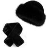 Cosiesnest Caldo berretto da sci con sciarpa invernale antivento termico unisex cappello in pelliccia sintetica cappelli pellicce sciarpe set pelo lungo soffice cappello invernale per escursionismo