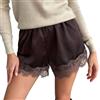 Feclmiyt Pantaloncini da donna in raso in pizzo Y2k elastico in vita slip in seta mini pantaloncini coquette boxer estetici sottoveste francese mutandine estive