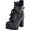 rismart Donna Stivaletti Cerniera Fibbia Cinghia Stivali di Moda Scarpe con Plateau