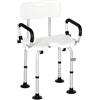 HOMCOM Sedia per Doccia con Forma a U Imbottita 54x52x70-82cm Bianco