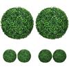 HOMCOM Set 2 Piante Finte Sfera di Bosso per Interno ed Esterno Verde
