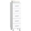 HOMCOM Mobile Bagno per Camera e Soggiorno con 5 Cassetti in Legno Bianco