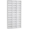 HOMCOM Libreria Porta CD con 3 Colonne da 12 Ripiani in Legno Bianco