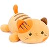 shownicer Peluche a forma di gatto tigrato, 30 cm, arancione | Morbido cuscino in peluche a forma di gatto Kawaii, giocattolo, regalo per bambini, adulti, amici, compleanno, Natale