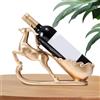 Generic Supporto per bottiglia di vino cervo - Porta figurina del carrello rustico, rastrelliere decorativo in resina | Organizzatore bottiglie supporto Vintage display controsoffitto cucina