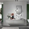 BlueLife Bagno completo sospeso con 2 basi specchio LED e lavabo da appogio - RIO Grigio