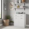 LIBEROSHOPPING Mobile multiuso 69x34 con 2 ante e 2 cassetti CLASSIC Bianco Lucido