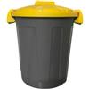 Mobil Plastic Contenitore portarifiuti Dusty - diametro 36 cm - altezza 45 cm - 25 L - coperchio giallo - Mobil Plastic (unità vendita 5 pz.)