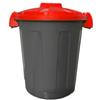 Mobil Plastic Contenitore portarifiuti Dusty - diametro 36 cm - altezza 45 cm - 25 L - coperchio rosso - nero - Mobil Plastic (unità vendita 5 pz.)