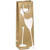 REX SADOCH Portabottiglie natale - 37 x 12 x 9 cm - carta patinata - fantasia oro - Rex Sadoch (unità vendita 10 pz.)