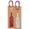 REX SADOCH Portabottiglie natale - 37 x 12 x 9 cm - carta kraft - stampa fantasia - Rex Sadoch (unità vendita 10 pz.)