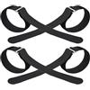 Beaupretty Cinturino antiscivolo per scarpe e stivali in nylon nero 4 pezzi | Fibbia ad in metallo arrotondata, regolabile e allungabile, per caccia e spalatura neve