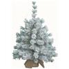 FLORA SRL Albero Pinetto di Natale Floccato da 60 cm diametro 38cm con base juta in PVC di alta qualità