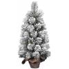 FLORA SRL Albero Pinetto di natale altezza 60 cm innevato con base juta