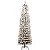 FLORA SRL Albero Silvestre floccato, 210 cm altezza e 60 cm diametro, 350 LED bianco caldo, giochi di luce, la magia di Natale