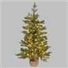 LOTTI IMPORTEX SRL Abete Alpino di Natale Prelit H90cm, PVC+PE Verde, Base in Iuta, 180 LED Bianco Caldo, 301 Punte, Giochi di Luce