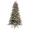 FLORA SRL Albero di Natale Sole H210cm floccato con LED, abete artificiale PE e PVC con pigne e bacche, 916 punte