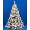 FLORA SRL Albero di Natale Pandora Floccato 210 cm, Ø168 cm, 6500 LED con Giochi di Luce, PE e PVC, Albero Natalizio Luminoso
