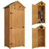 Outsunny Capanno Casetta da Giardino Legno Impermeabile 3 Mensole 77x54.2x179cm