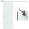 HOMCOM Porta Scorrevole in Vetro Smerigliato e Satinato per Bagno Cucina 210cm