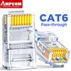 AMPCOM CAT6 CAT5E Passare attraverso connettori di rete con spina modulare RJ45 UTP 3/50μ Estremità a crimpare 8P8C placcata in oro per cavo Ethernet