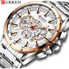 Curren Orologio da uomo nuovo CURREN cronografo sportivo casual da uomo cinturino in acciaio inossidabile orologio da polso quadrante grande orologio al quarzo con puntatori luminosi