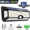 Leclstar Luci solari da esterno LECLSTAR - 268 luci di sicurezza a LED con 4 luci grandangolari, impermeabili con sensore di movimento a 3 modalità per esterni