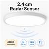 Oraymin Plafoniera LED 24W con sensore di movimento, 2400LM, 30 cm rotonda ultrasottile, 4000K per corridoio, balcone, interno